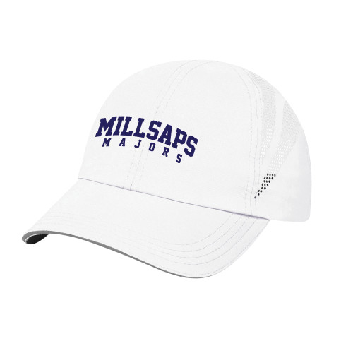  White Performance Cap - Arched Millsaps Majors