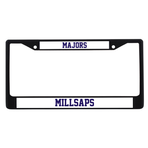  Metal License Plate Frame in Black - Majors