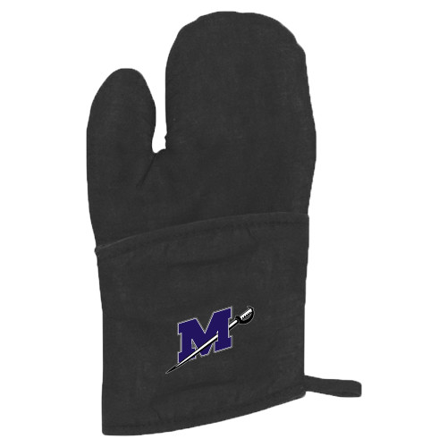  Quilted Canvas Black Oven Mitt - Official Logo
