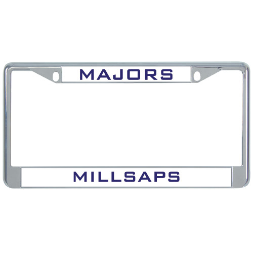  Metal License Plate Frame in Chrome - Majors