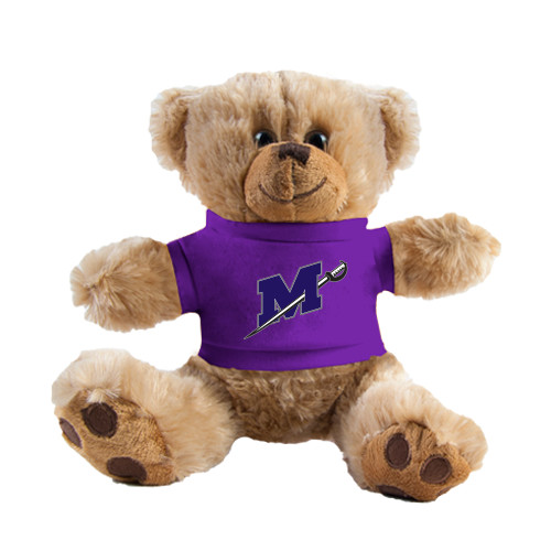  Plush Big Paw 8 1/2 inch Brown Bear w/Purple Shirt - Official Logo