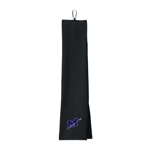  Black Waffle Microfiber Golf Towel - Official Logo
