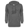 Thumbnail image for  ENZA Womens Dark Heather V Notch Raw Edge Fleece Hoodie