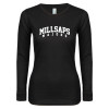 Thumbnail image for  Womens Black Long Sleeve V Neck Tee 