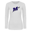 Thumbnail image for  Womens White Long Sleeve V Neck Tee