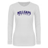 Thumbnail image for  Womens White Long Sleeve V Neck Tee