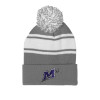 Thumbnail image for  Grey/White Two Tone Knit Pom Beanie w/Cuff