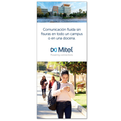 Mitel 33.5 x 80 Vertical Banner including Silver Retractable Banner Stand