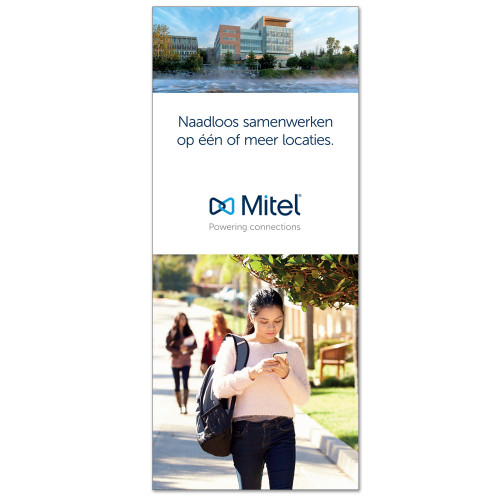 Mitel 33.5 x 80 Vertical Banner including Silver Retractable Banner Stand