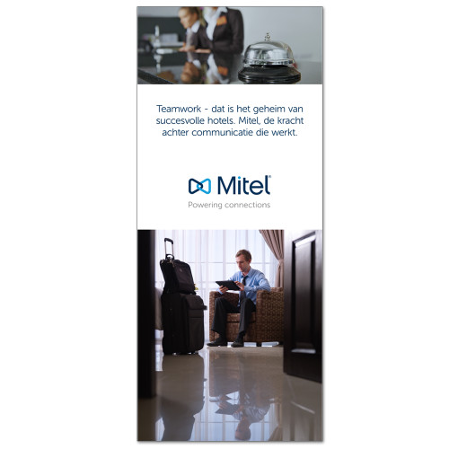 Mitel 33.5 x 80 Vertical Banner including Silver Retractable Banner Stand