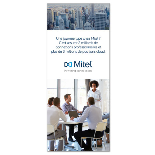 Mitel 33.5 x 80 Vertical Banner including Silver Retractable Banner Stand