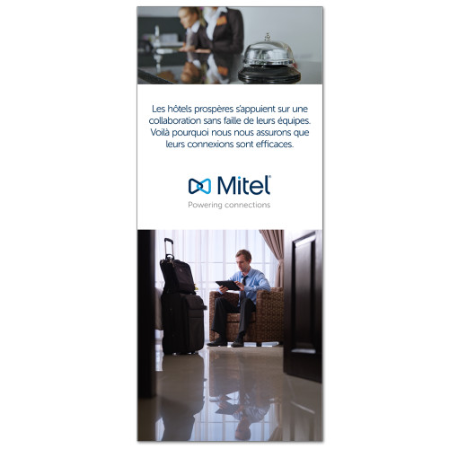 Mitel 33.5 x 80 Vertical Banner including Silver Retractable Banner Stand