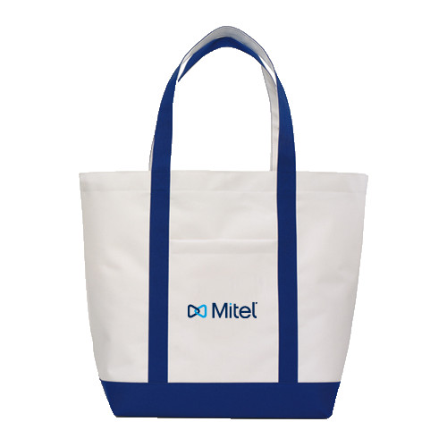 Mitel Contender White/Navy Canvas Tote