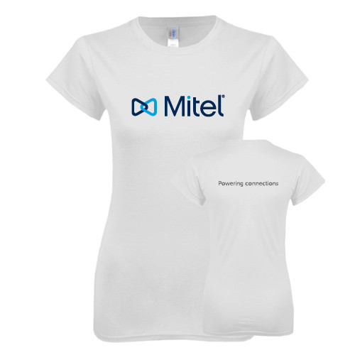 Mitel Next Level Womens White Boyfriend T