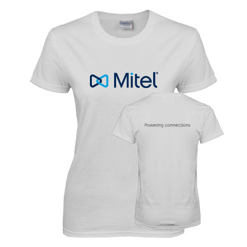 Mitel Womens White Short Sleeve T