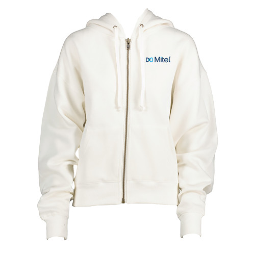 Mitel ENZA Womens White Boxy Full Zip Ho