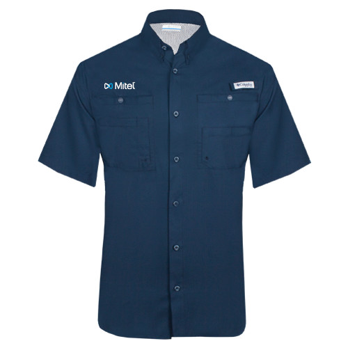 Mitel Columbia Navy Tamiami Performance Short Sleeve Shi