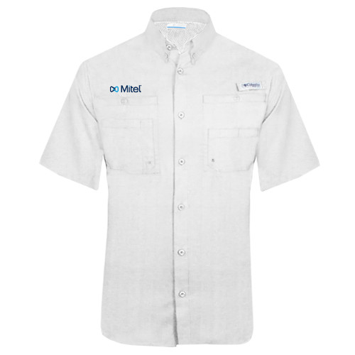 Mitel Columbia White Tamiami Performance Short Sleeve Shi