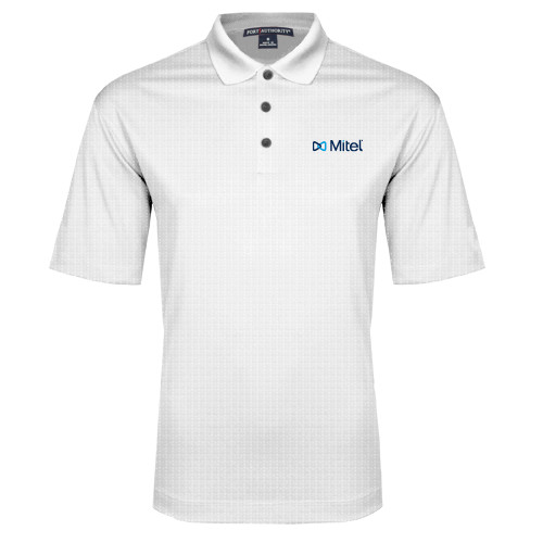 Mitel White Performance Fine Jacquard Po