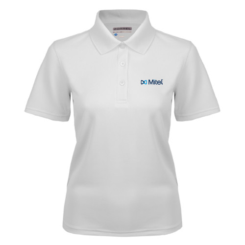 Mitel Ladies White Dry Mesh Po