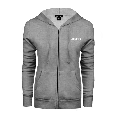 Mitel ENZA Womens Grey Fleece Full Zip Hood