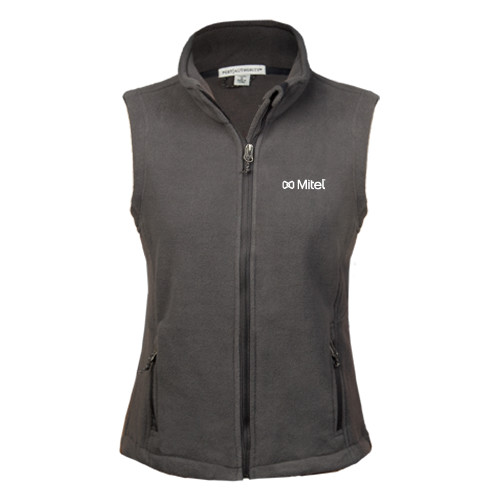  Womens Charcoal Fleece Full Zip Vest