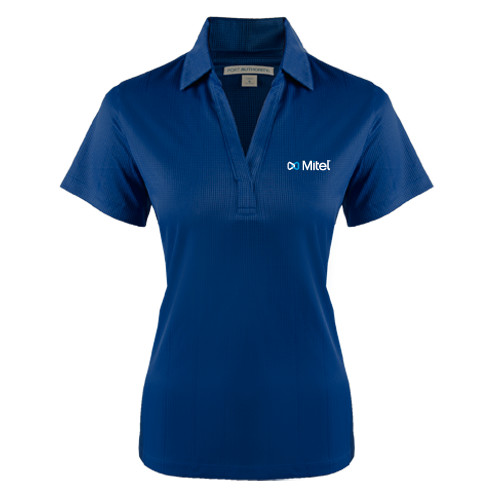 Mitel Womens Navy Performance Fine Jacquard Po