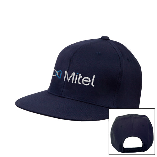 Mitel Navy Flat Bill Snapback Hat