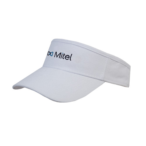 Mitel White Brushed Bull Denim Visor