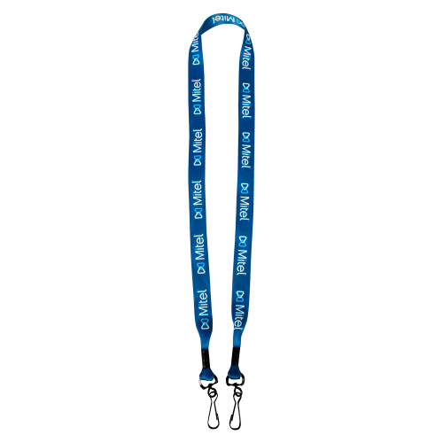 Mitel Navy 3/4 Inch Dye Sublimated Lanyard w/ Swivel Snap Hooks