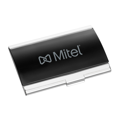  Dawlings Black Curved Business Card Holder - Engraved