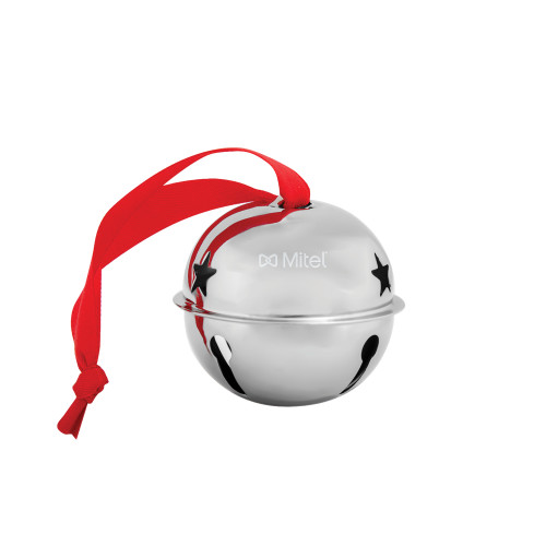 Mitel Silver Jingle Bell Ornament