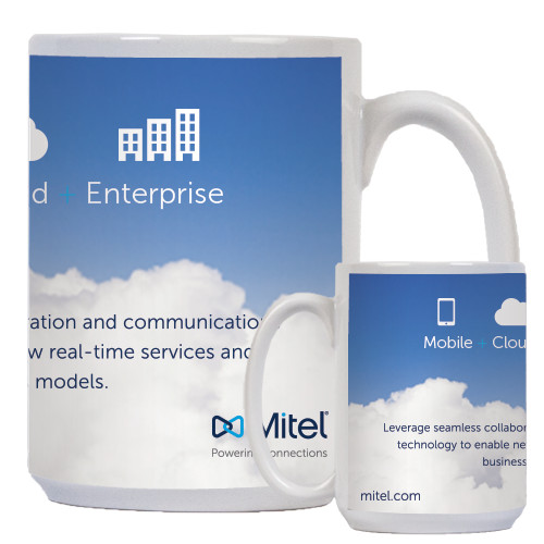 Mitel Full Color White Mug 15oz