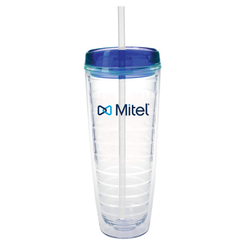 Mitel Tritan Double Wall Tumbler w/Blue Top 26oz