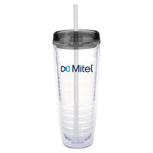 Mitel Tritan Double Wall Tumbler w/Charcoal Top 26oz