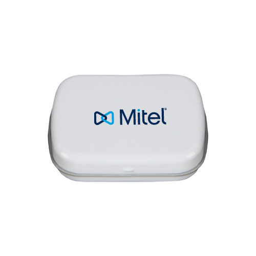 Mitel White Rectangular Peppermint Tin