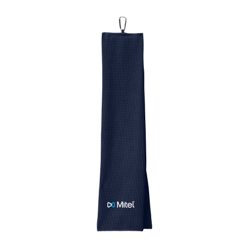  Navy Waffle Microfiber Golf Towel