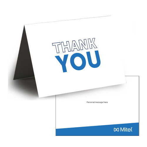 Mitel 5 x 7 Folded Thank You Card w/ Blank Envelopes 10/pkg