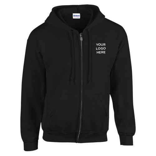 Black Fleece Full Zip Hoodie-Your Logo Here