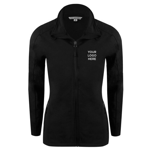 Womens Black Softshell Jacket-Your Logo Here