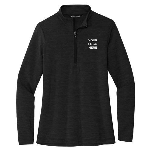 TravisMathew Womens Black Crestview 1/4 Zip-Your Logo Here