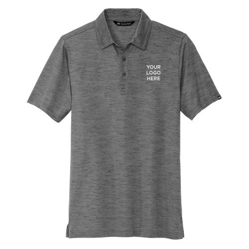 TravisMathew Dark Grey Auckland Slub Polo-Your Logo Here