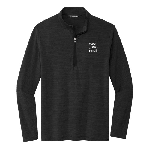 TravisMathew Black Crestview 1/4 Zip Pullover-Your Logo Here
