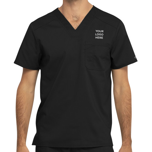 Mens Black Revolution Scrub Top-Your Logo Here