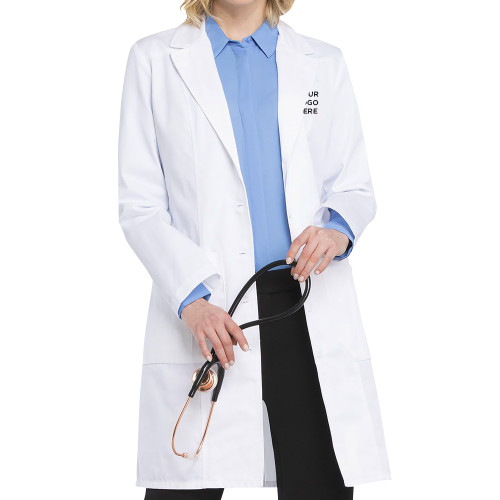 Womens 37in Cherokee White Lab Coat-Your Logo Here