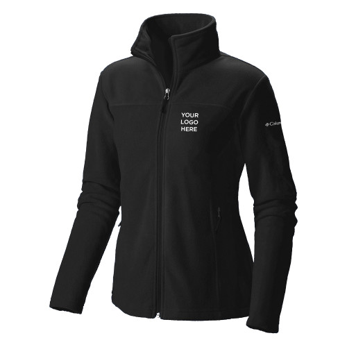Columbia Womens Full Zip Black Fleece Jacket-Your Logo Here
