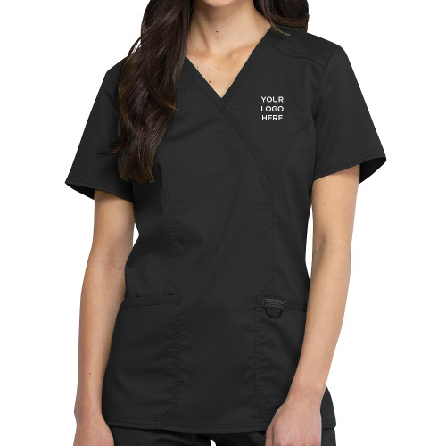 Womens Black Revolution Scrub Top-Your Logo Here
