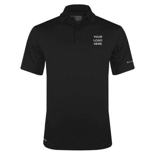Columbia Black Omni Wick Drive Polo-Your Logo Here