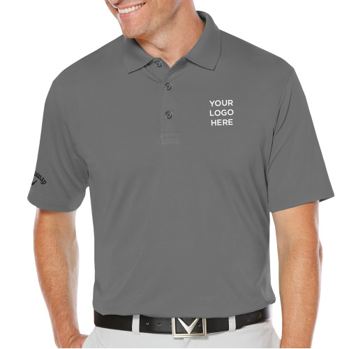 Callaway Steel Grey Opti Dri Chev Polo-Your Logo Here
