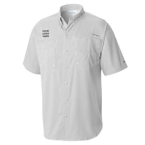 Columbia Cool Grey Tamiami Performance Short Sleeve Shirt-Your Logo Here